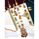 FS Collection Gold Plated Kundan Combo Double Necklace Set