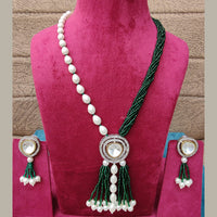 FS Collection Crystal And Pearl Long Necklace Set