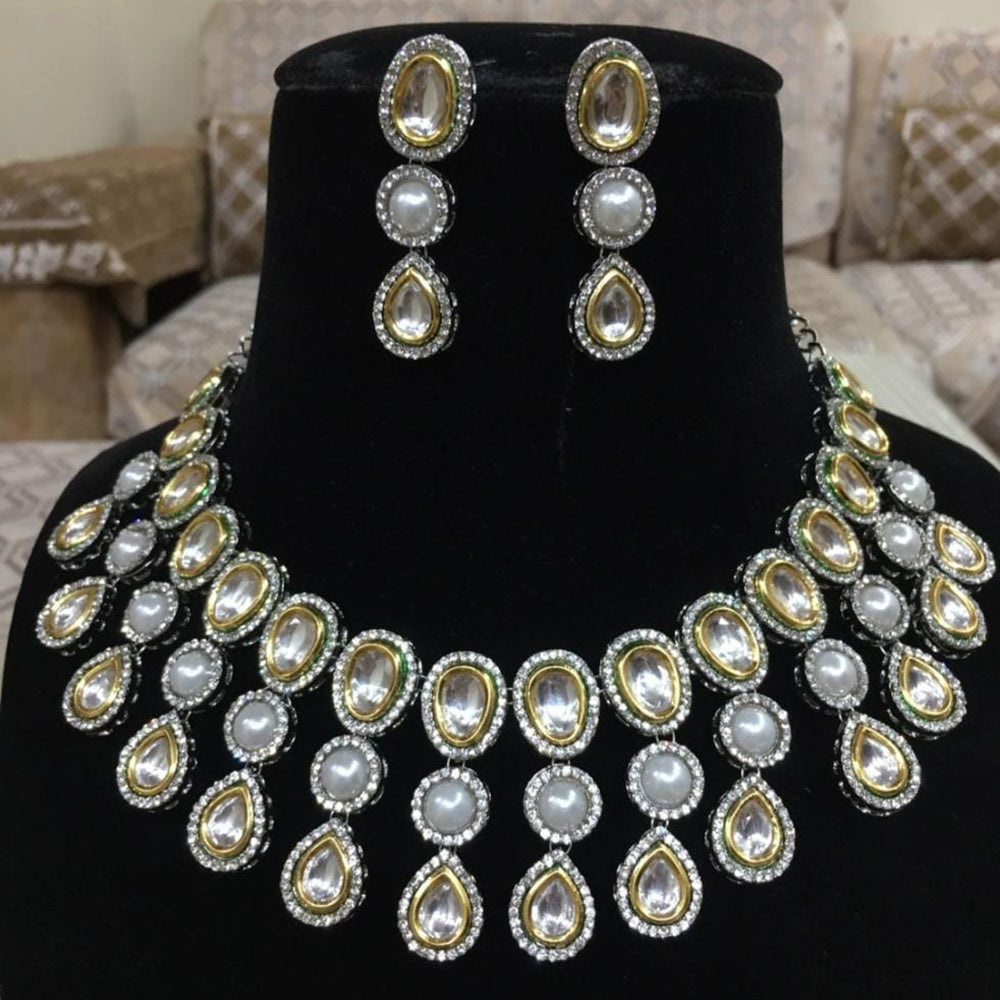 FS Collection Gold Plated Crystal Necklace Set