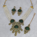 FS Collection Gold Plated Kundan Necklace Set