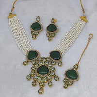FS Collection Gold Plated Kundan Necklace Set