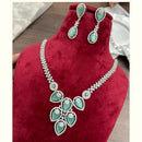 FS Collection Silver Plated AD Necklace Set