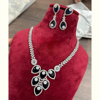 FS Collection Silver Plated AD Necklace Set