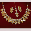 FS Collection Gold Plated Kundan Necklace Set