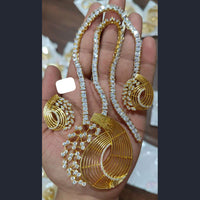 FS Collection Gold Plated AD Stone Long Necklace Set