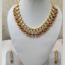 FS Collection Gold Plated Kundan Necklace Set