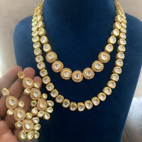 FS Collection Gold Plated Kundan Necklace Set