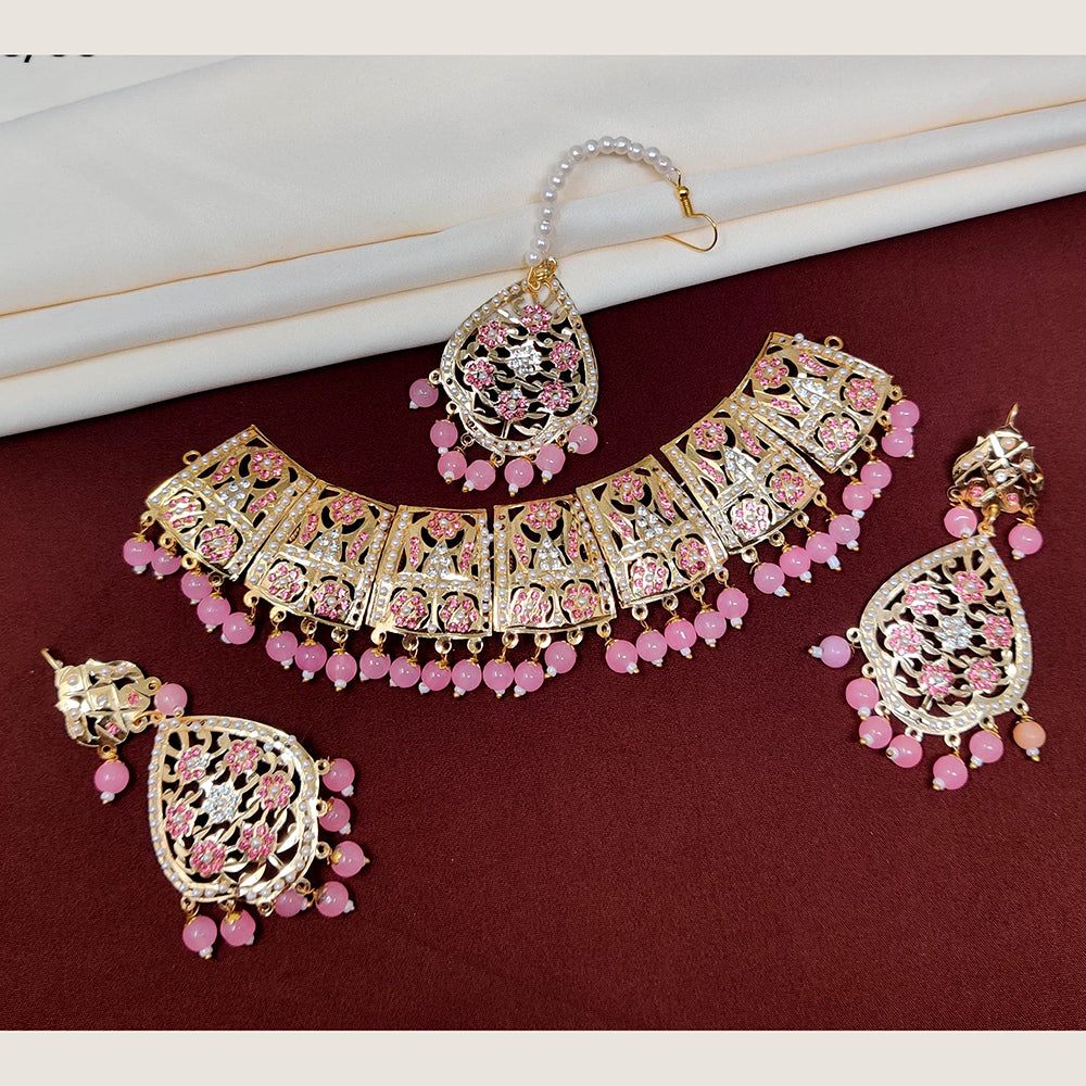 FS Collection Gold Plated Austrian Stone Choker Necklace Set