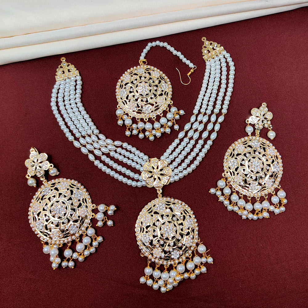 FS Collection Gold Plated Austrian Stone Choker Necklace Set