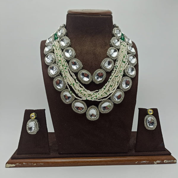 FS Collection 2 Tone Plated Crystal Necklace Set