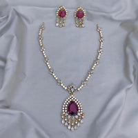 FS Collection Gold Plated Austrian Stone Necklace Set