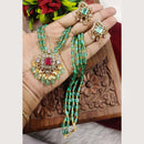FS Collection Gold Plated Crystal Beads Long Necklace Set