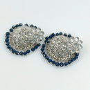 FS Collection Silver Plated Crystal Stone Jhumki Earrings