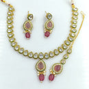 FS Collection Gold Plated Kundan Necklace Set