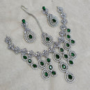 FS Collection Silver Plated AD Necklace Set