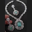 FS Collection Silver Plated AD Necklace Set