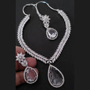 FS Collection Silver Plated AD Necklace Set