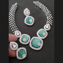 FS Collection Silver Plated AD Necklace Set