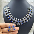 FS Collection Silver Plated Pota Stone Necklace Set