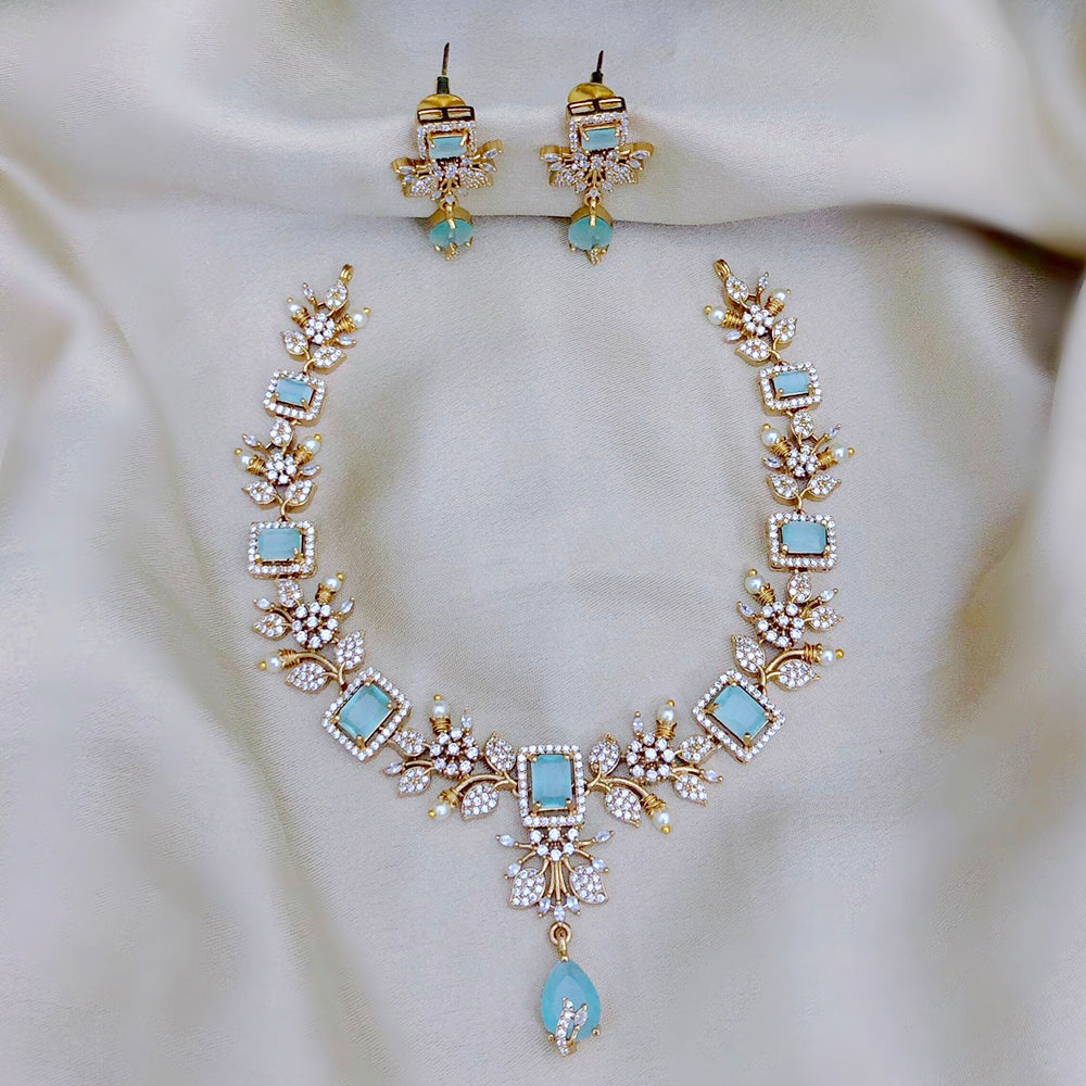 FS Collection Gold Plated Austrian Stone Necklace Set
