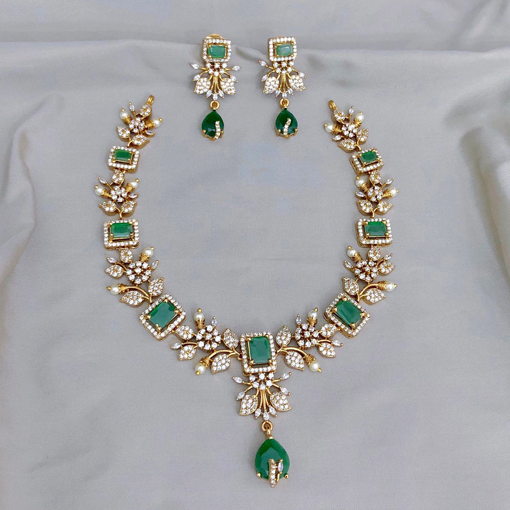 FS Collection Gold Plated Austrian Stone Necklace Set