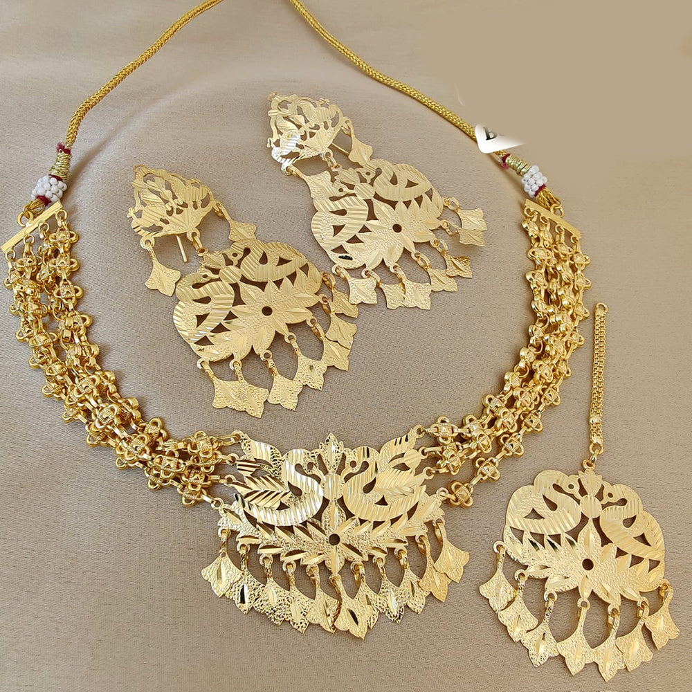 FS Collection Gold Plated Necklace Set