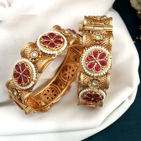 FS Collection Gold Plated Openable Bangles Set