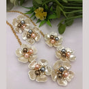 FS Collection Gold Plated Pearl Necklace Set