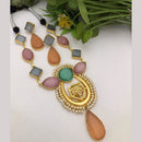 FS Collection Gold Plated Crystal Stone Necklace Set