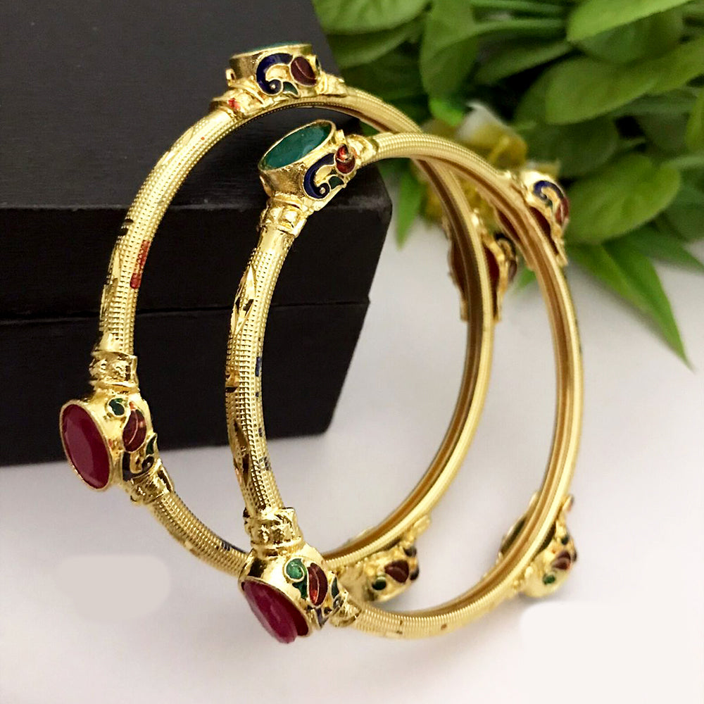 FS Collection Gold Plated Bangles Set