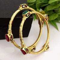 FS Collection Gold Plated Bangles Set
