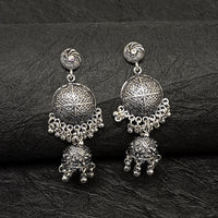 Darshana Jewels Oxidised Plated Jhumki Earrings