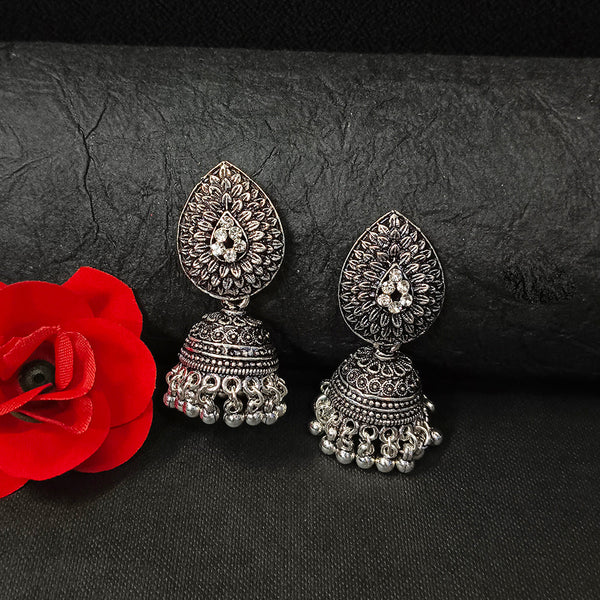 Bhavi Jewels Oxidised Plated Jhumki Earrings