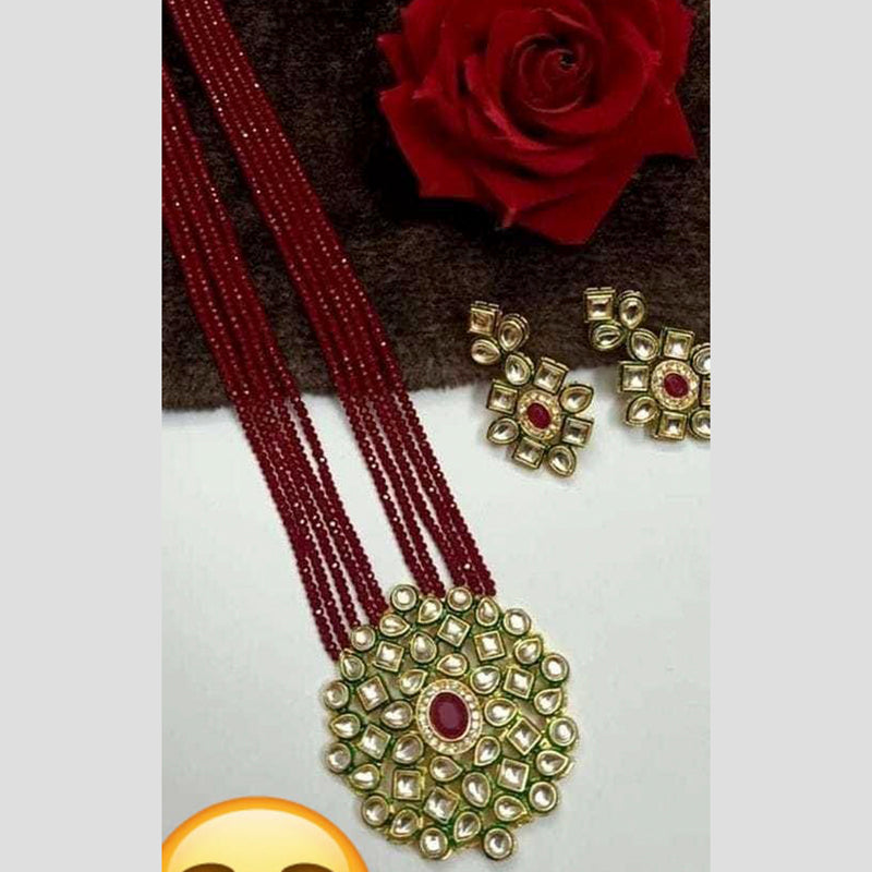 Raj Creations Kundan Stone Haram  Necklace Set