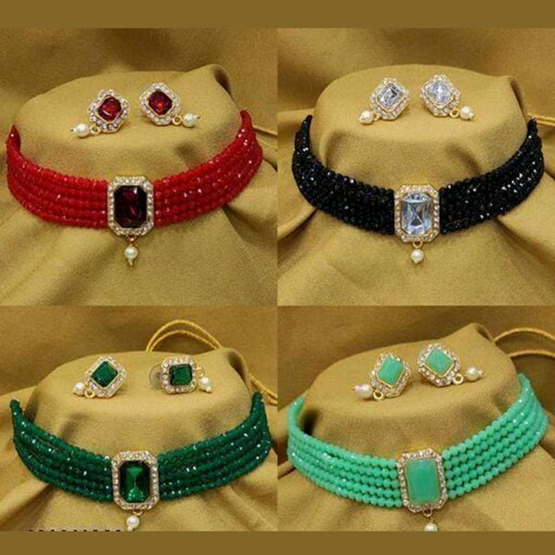 Raj Creations  Austrian Stone & Beads Necklace Combo
