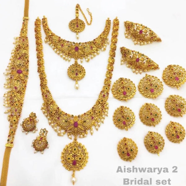 Sangita Creation Gold Plated Bridal Set