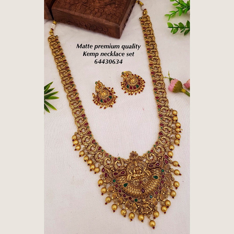 Sangita Creation Gold Plated Pota Stone Necklace Set