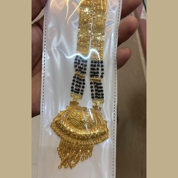 The Jangid Arts Gold Plated Black Beads Mangalsutra