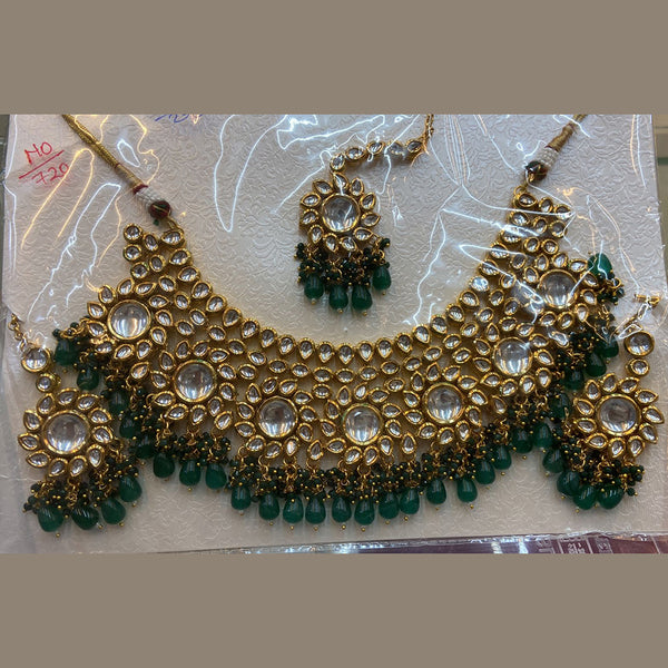 The Jangid Arts Gold Plated Kundan Stone Necklace Set