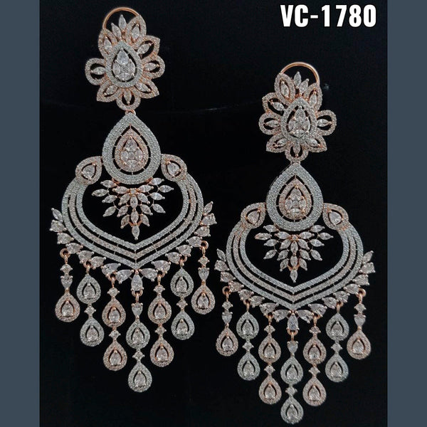 Vivah Creations 2 Tone Plated AD Stone Stud Earrings