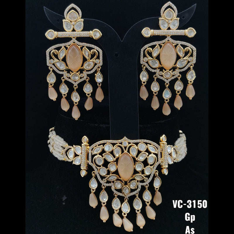 Vivah Creations Gold Plated Kundan Stone Choker Necklace Set