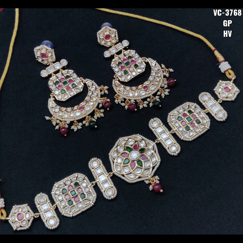 Vivah Creations Gold Plated Kundan Stone Choker Necklace Set