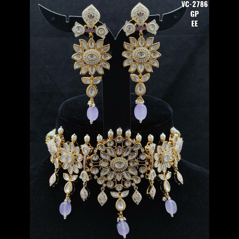 Vivah Creations Gold Plated Kundan Stone Choker Necklace Set