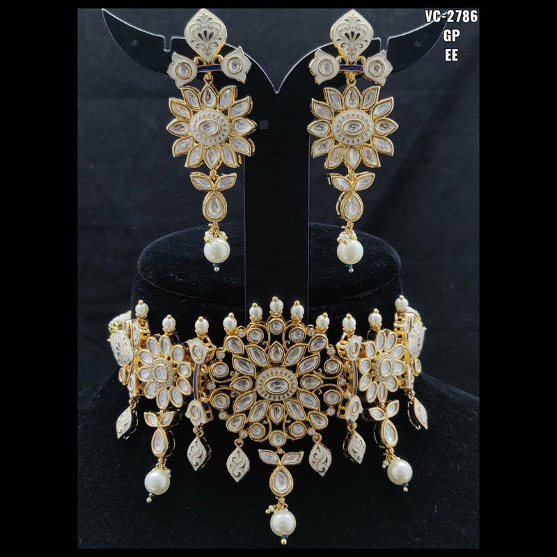 Vivah Creations Gold Plated Kundan Stone Choker Necklace Set