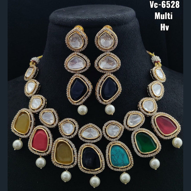 Vivah Creations Gold Plated Kundan Stone Choker Necklace Set