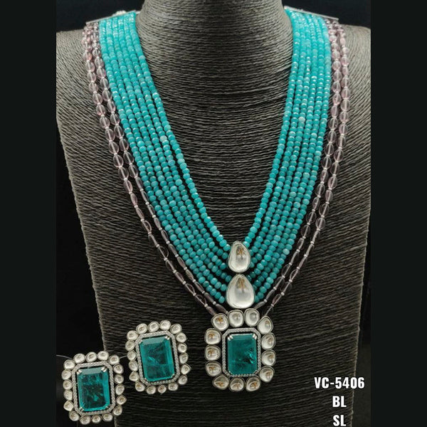 Vivah Creations Gold Plated Kundan & Beads Long Necklace Set