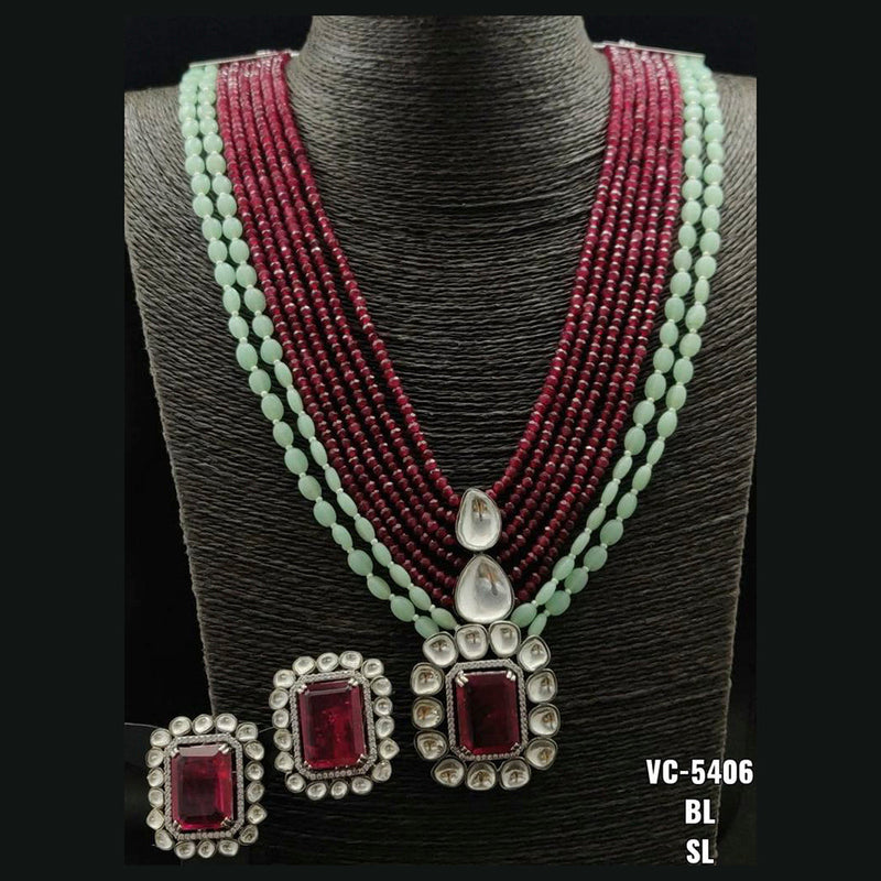 Vivah Creations Gold Plated Kundan & Beads Long Necklace Set