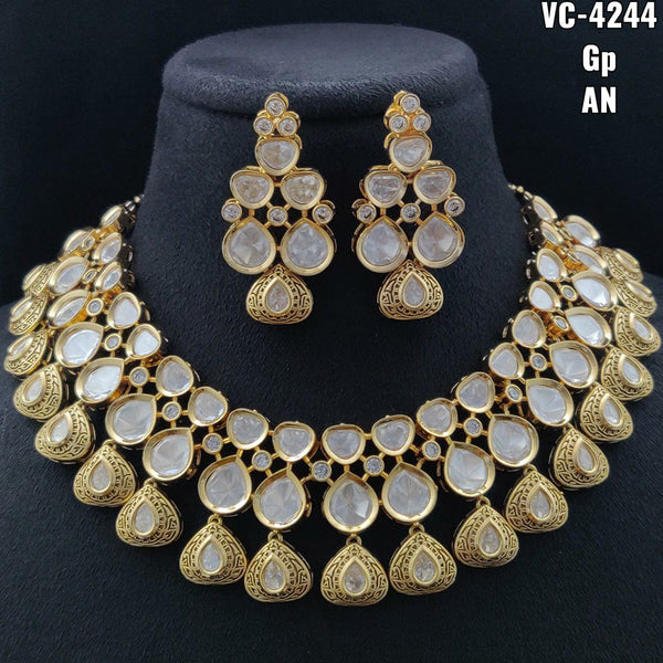 Vivah Creations Gold Plated Kundan Stone Necklace Set