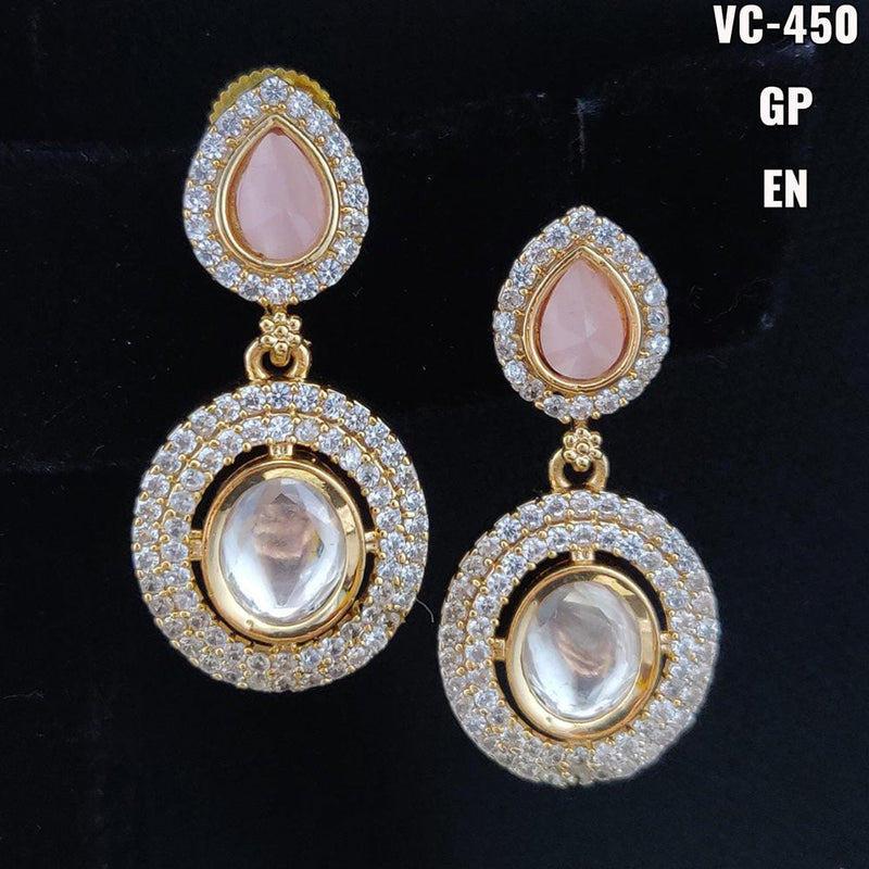 Vivah Creations Gold Plated AD Stone  Dangler Earrings