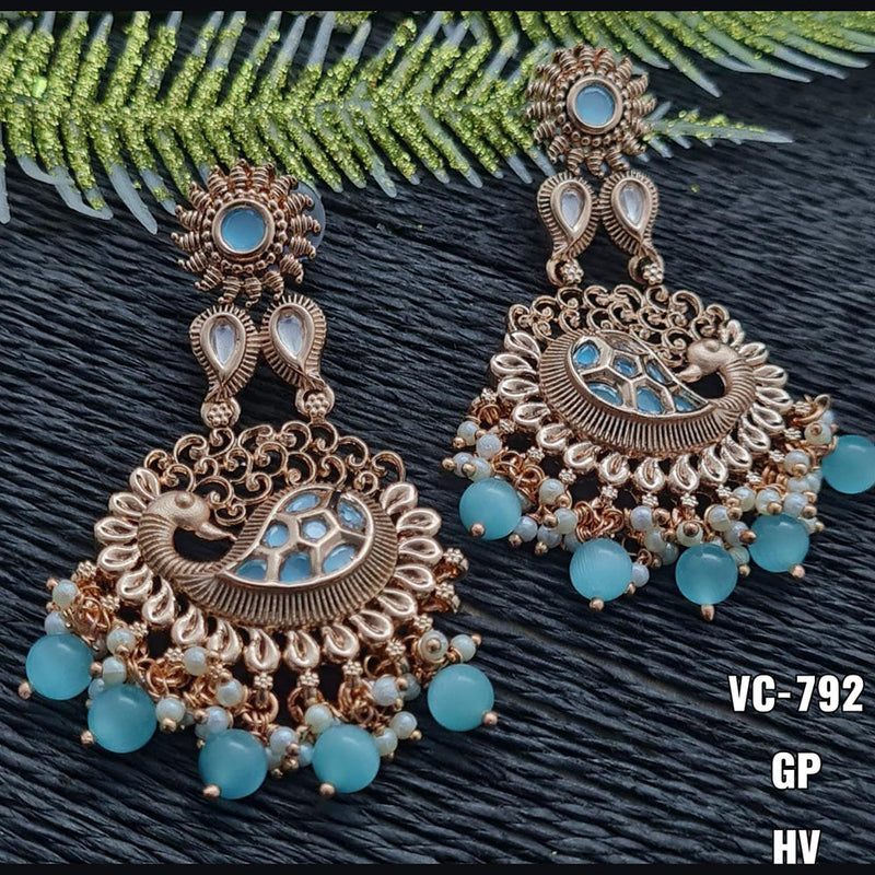 Vivah Creations Gold Plated Dangler Earrings